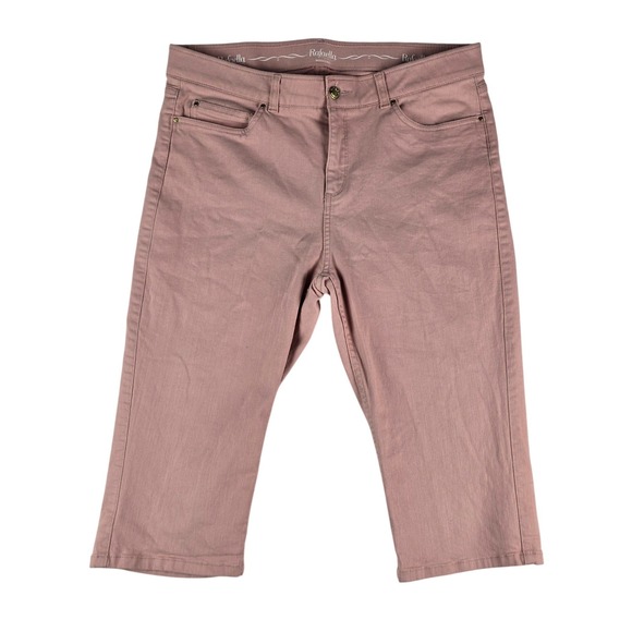 Rafaella Pants - Rafaella Weekend Capri Pants Women 16 Pink Stretch Cotton Cropped Casual Pockets